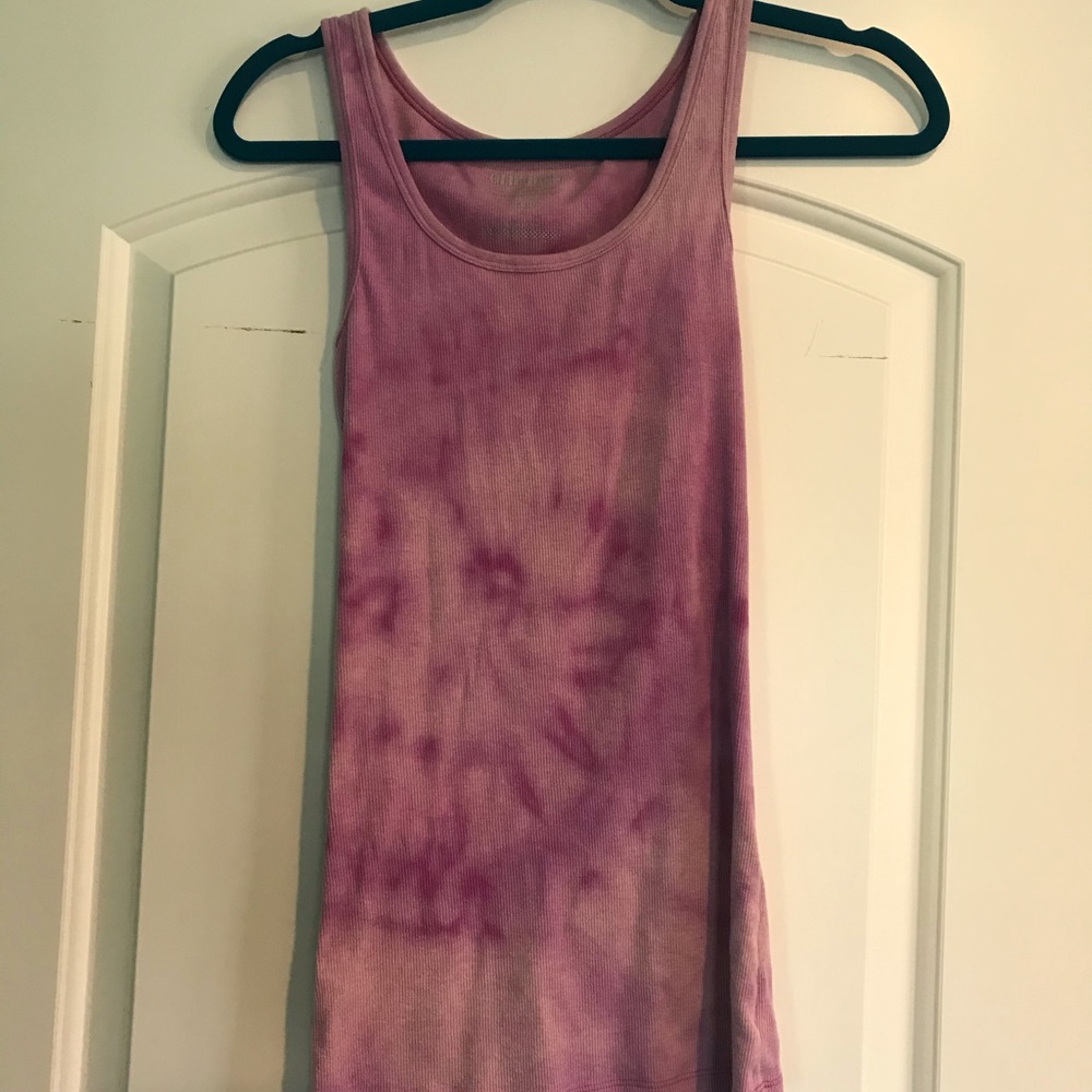Purple tie dye tank top